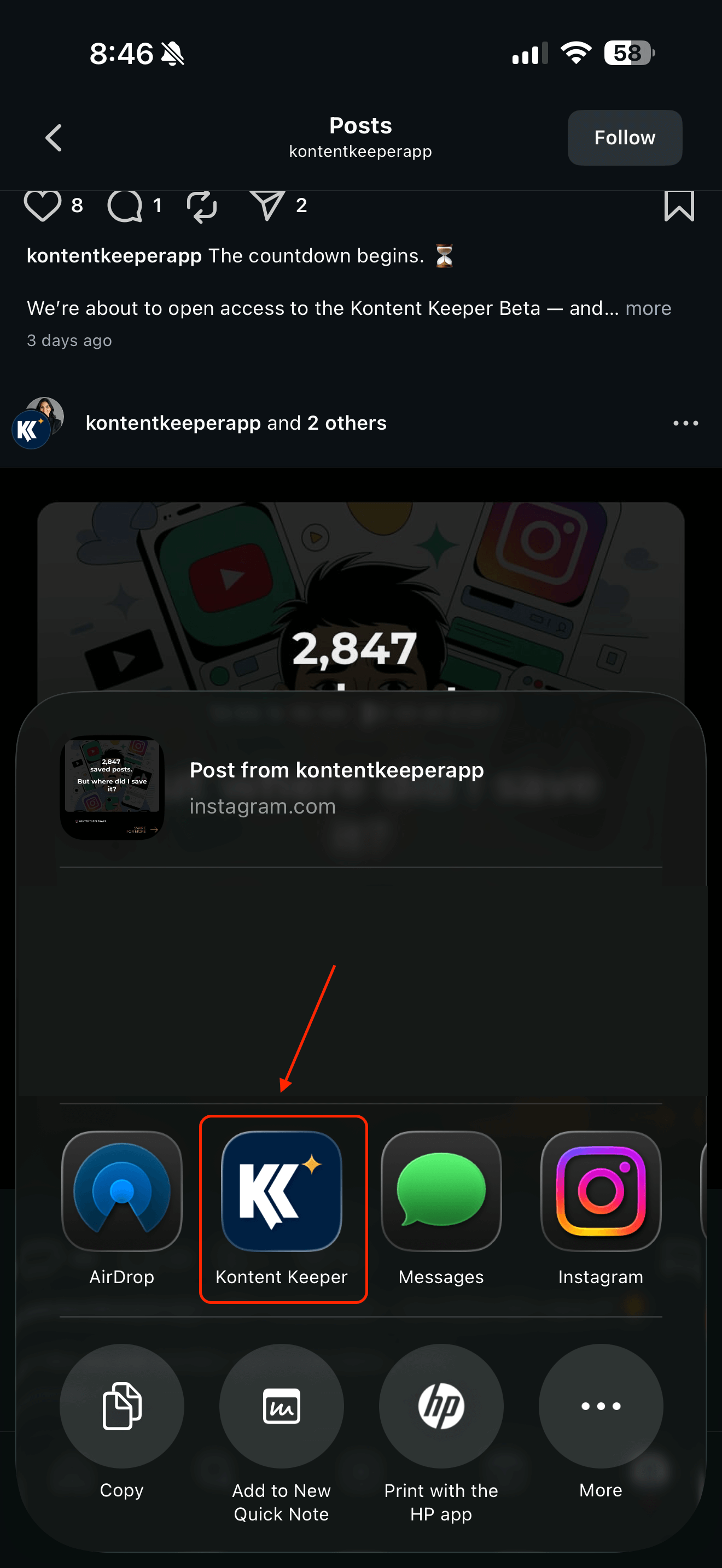 Save Content with One Tap